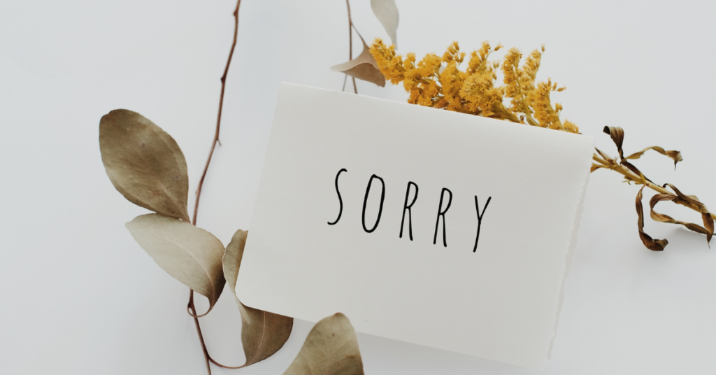 Someone sending an apology or a sorry with flowers but doesn't take responsibility or accountability for their actions.